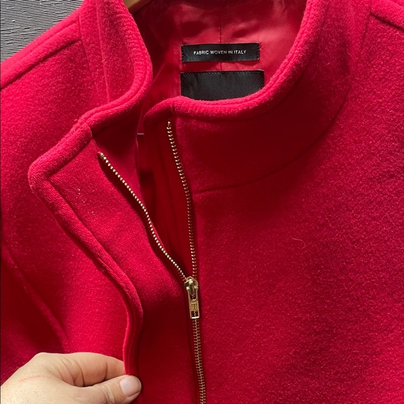 Talbots Plus Fabric woven in Italy Bold Red Trench Coat - Picture 7 of 11